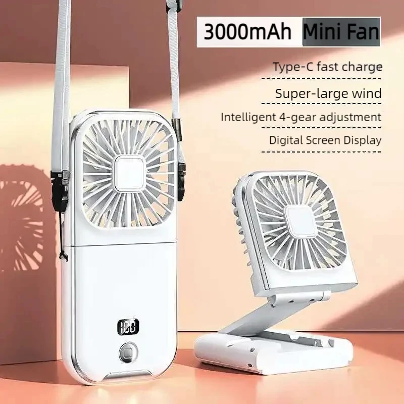 Draagbare nekventilator voor bureau en handgebruik stil_voghion.com
