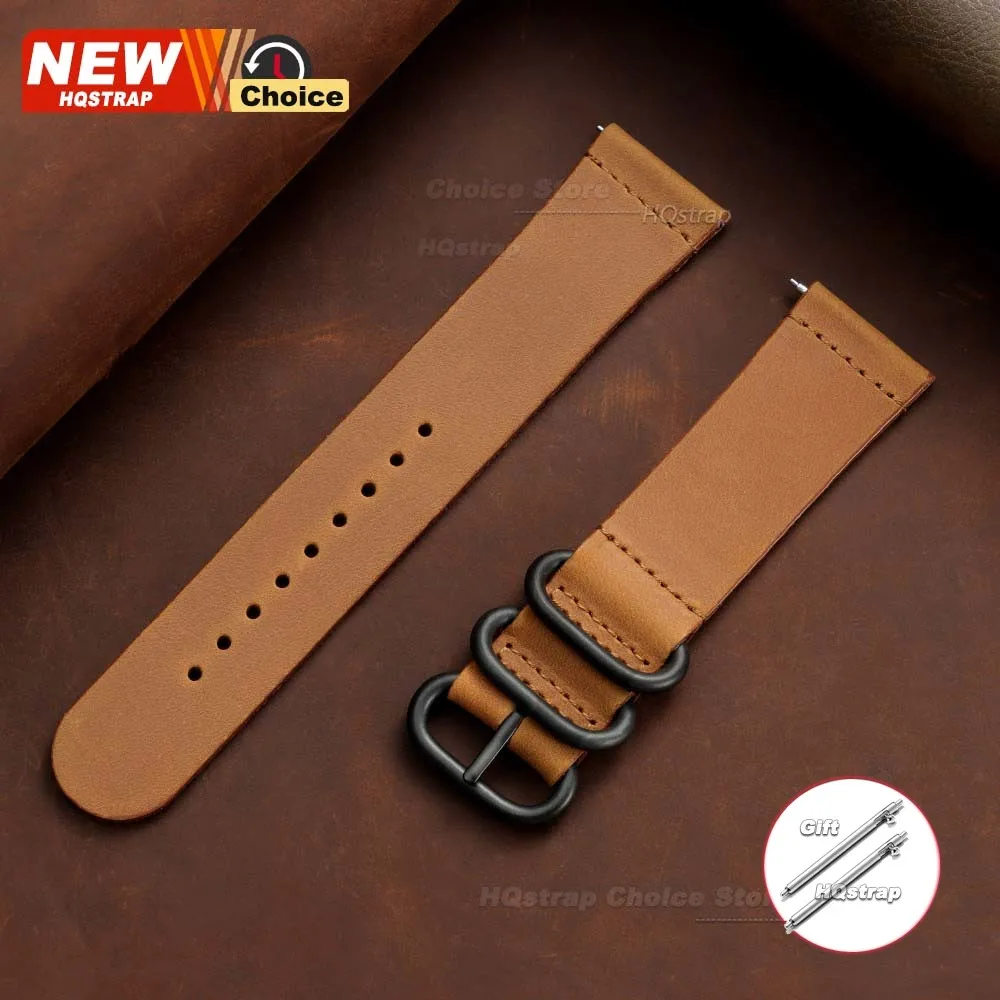 Universal Genuine Leather Quick Release Retro Watch Strap - Soft and Stylish Wristband