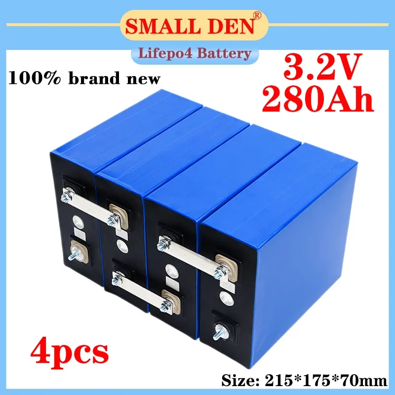 

4PCS New 3.2V 280Ah Lifepo4 battery 3C lithium iron phosphate high power diy 12v 24v Solar storage EV RV car Golf cart Tax Free