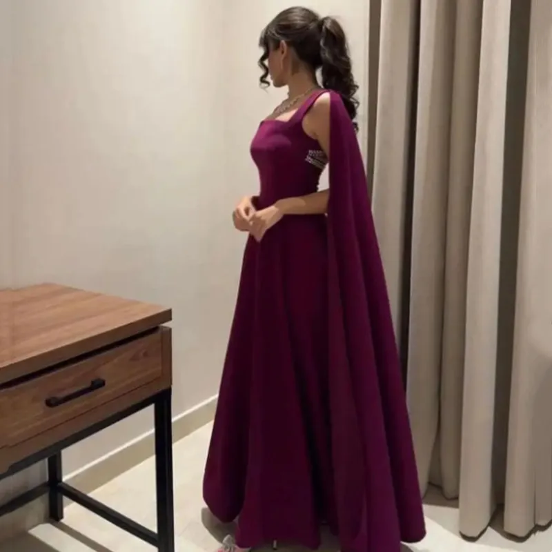 Элегантное Бордовое платье Aleeshuo