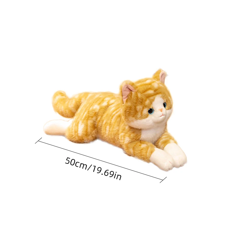 50CM Cute Simulation Cat Plush Toys Soft Stuffed Kitten Model Fake Cat Realist Animals Kids Girls Valentine's Day Gift