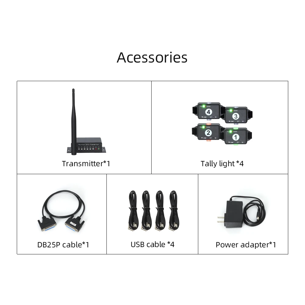 4명의 사용자를 위한 무선 탈리 라이트 시스템, VMIX Blackmagic ATEM 비디오 스위처 라이브 방송 및 라이브 스트리밍용