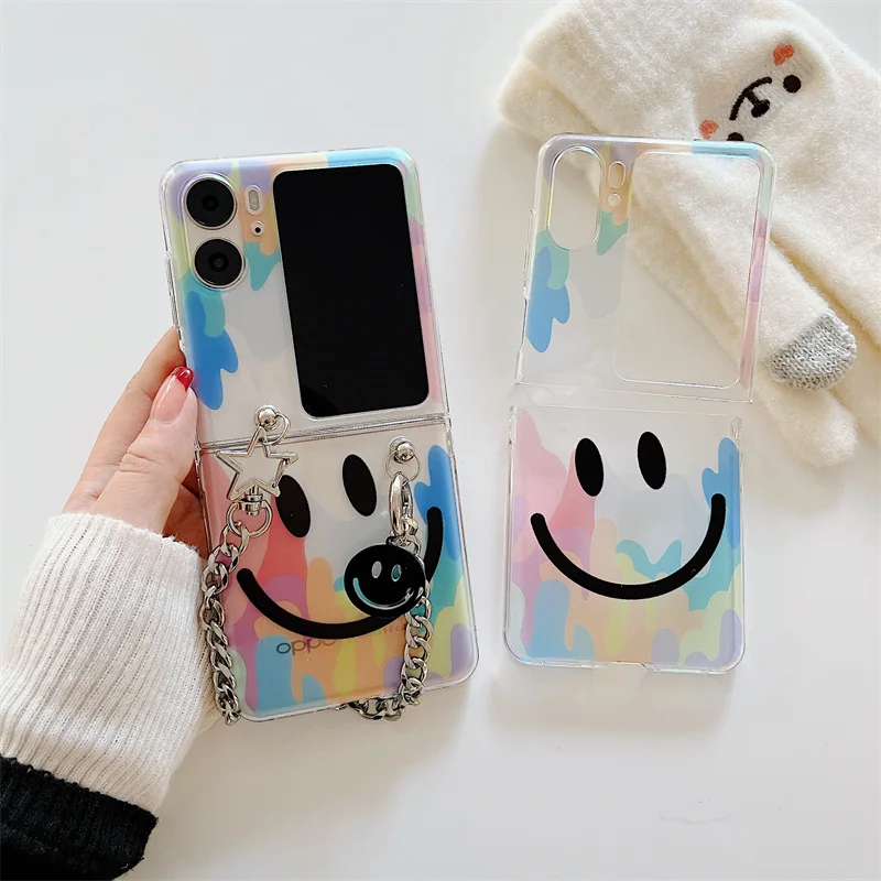 

New OPPO N3flip Folding Case Personalized Camo Smiling Face Suitable for OPPO Find n2 Flip Phone Case