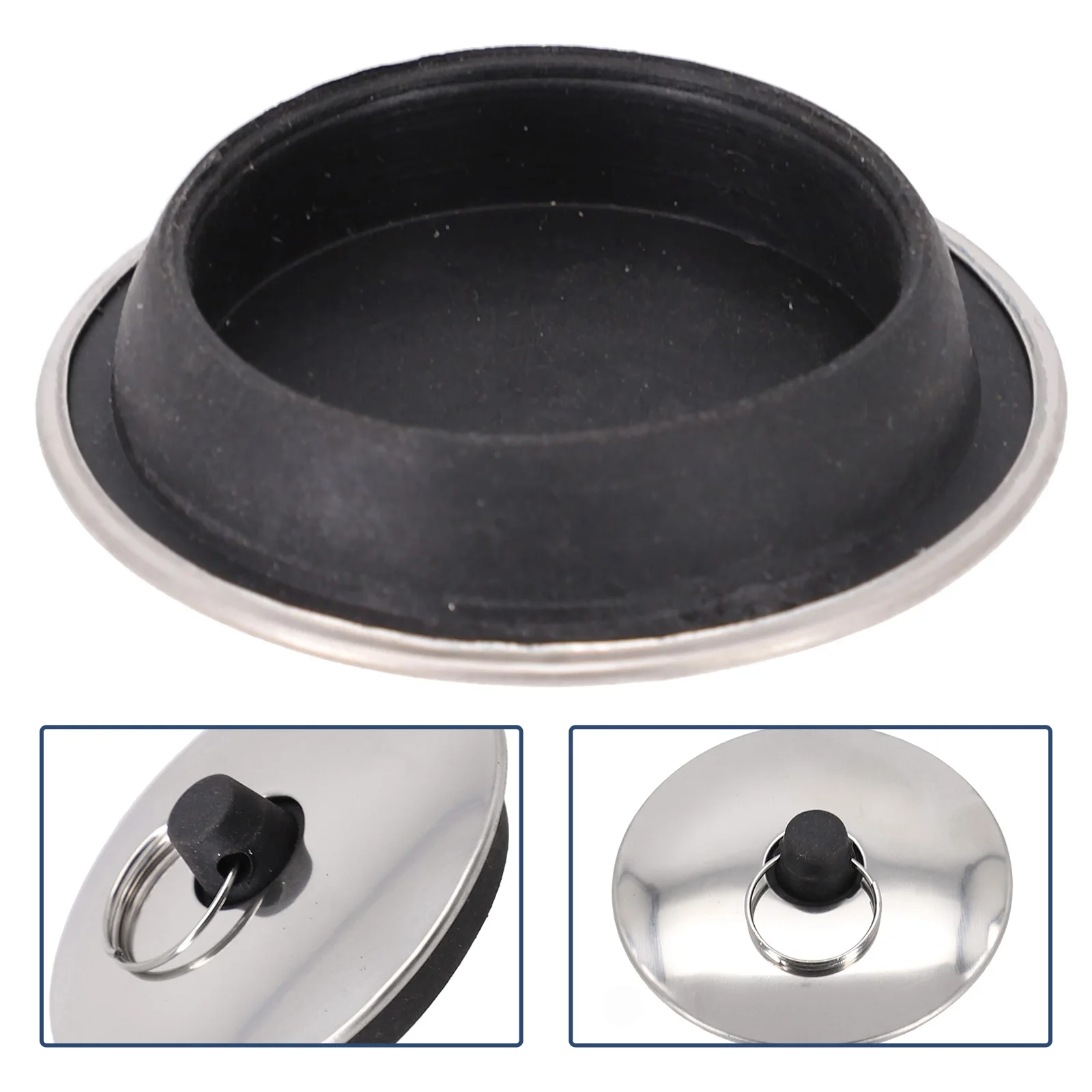 

Bathroom Accessries Rubber Sink Plug Drain Stopper Round Sink Water Stopper Washroom With Ring 1pcs Drain Cover