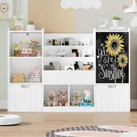 Toy Storage Organizer, Large Toy Organizer and Storage with Chalkboard,Kids Bookshelf and Bookcase with Movable Drawers 1