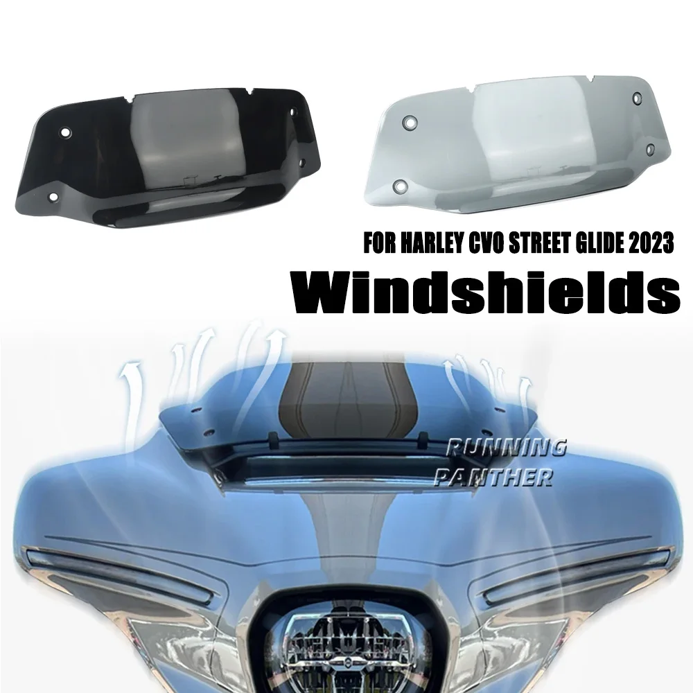 

For Harley CVO Street Glide 2023 2024 FLHXSE NEW Motorcycle Accessories Street Sliding With 5-Inch Front Windshield Black