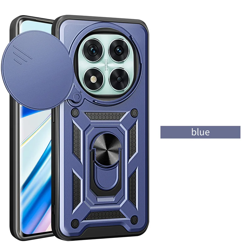 Durable Armor Phone Case with Lens Protection and Magnetic Ring Holder