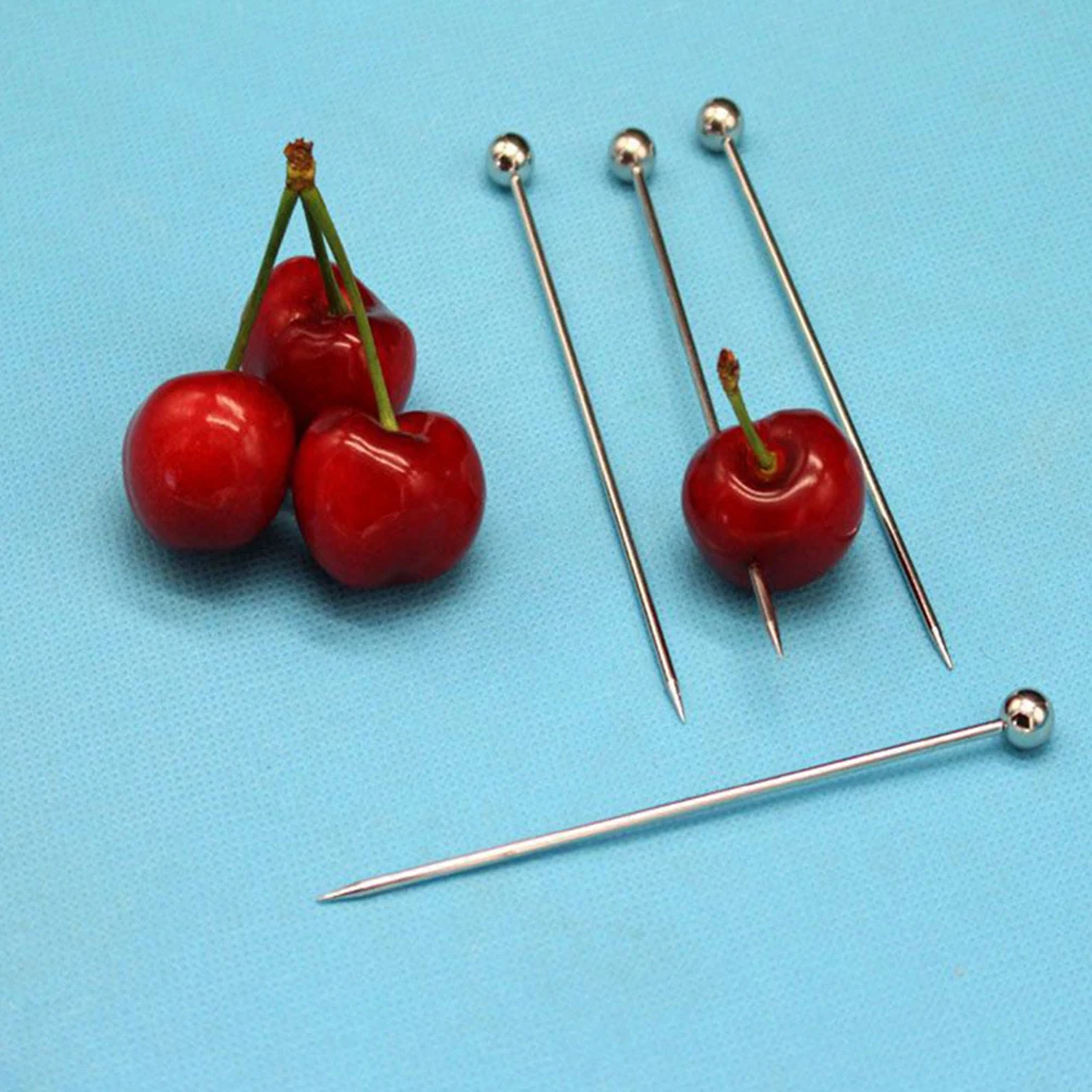 Bar Tools Cocktail Forks Sticks Picks Fork Metal Steel Stainless Salad Toothpicks Skewers Flatware Long Bar Cutlery Fondue Pastry Tasting