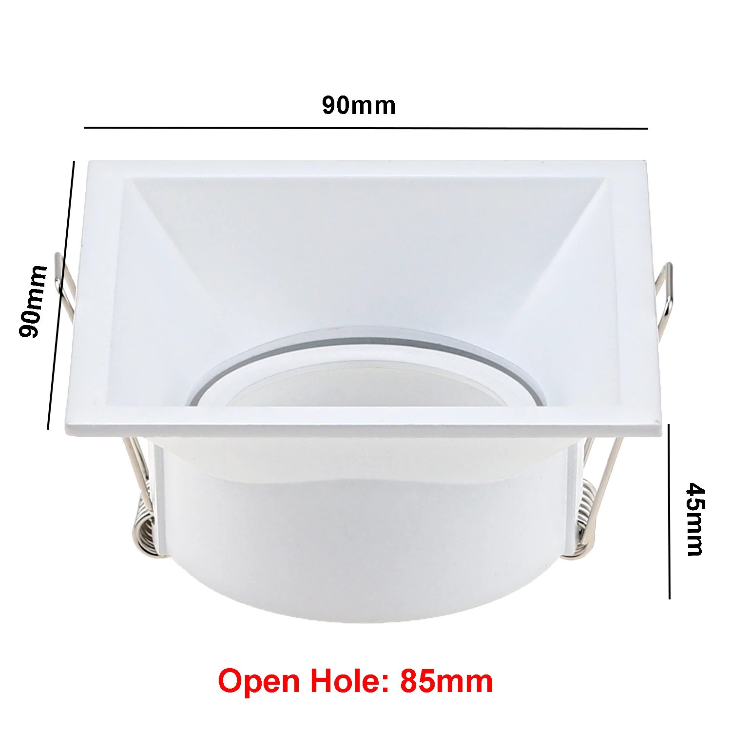 스포트라이트 고정 장치 천장 다운라이트 하우징, GU10, MR16, GU5.3, 85mm 프레임 컷 아웃