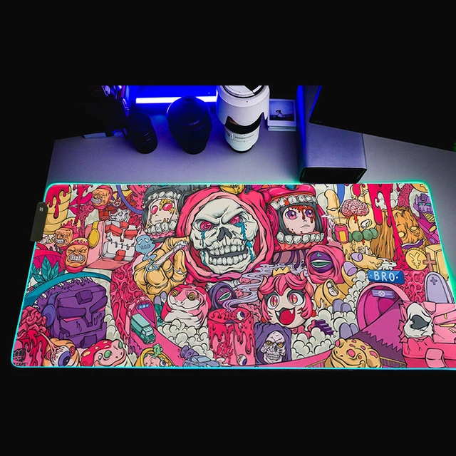 Mouse Pad XXL Gaming RGB Skull