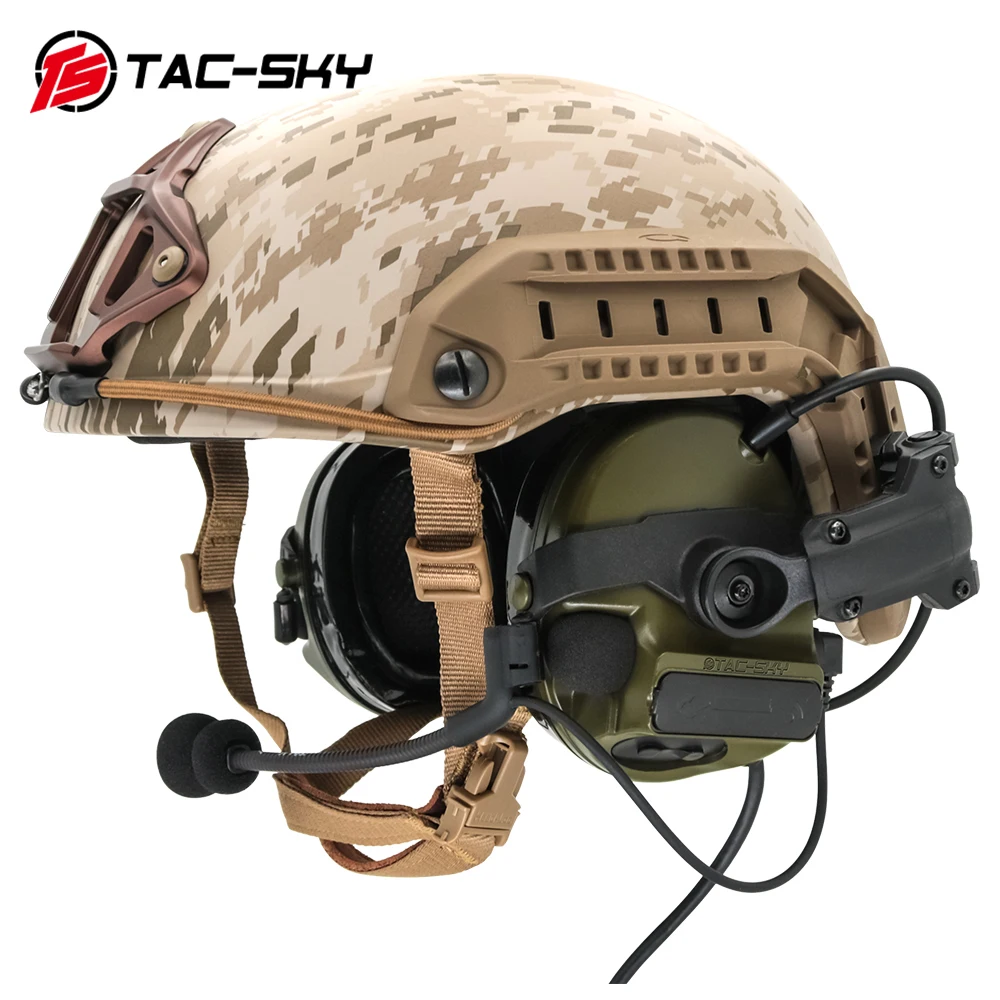 TAC-SKY 전술 헤드셋 COMTAC III 고속 헬멧 트랙 ARC 레일 브래킷 버전, 소음 차단 픽업 전술 COMTAC 헤드셋