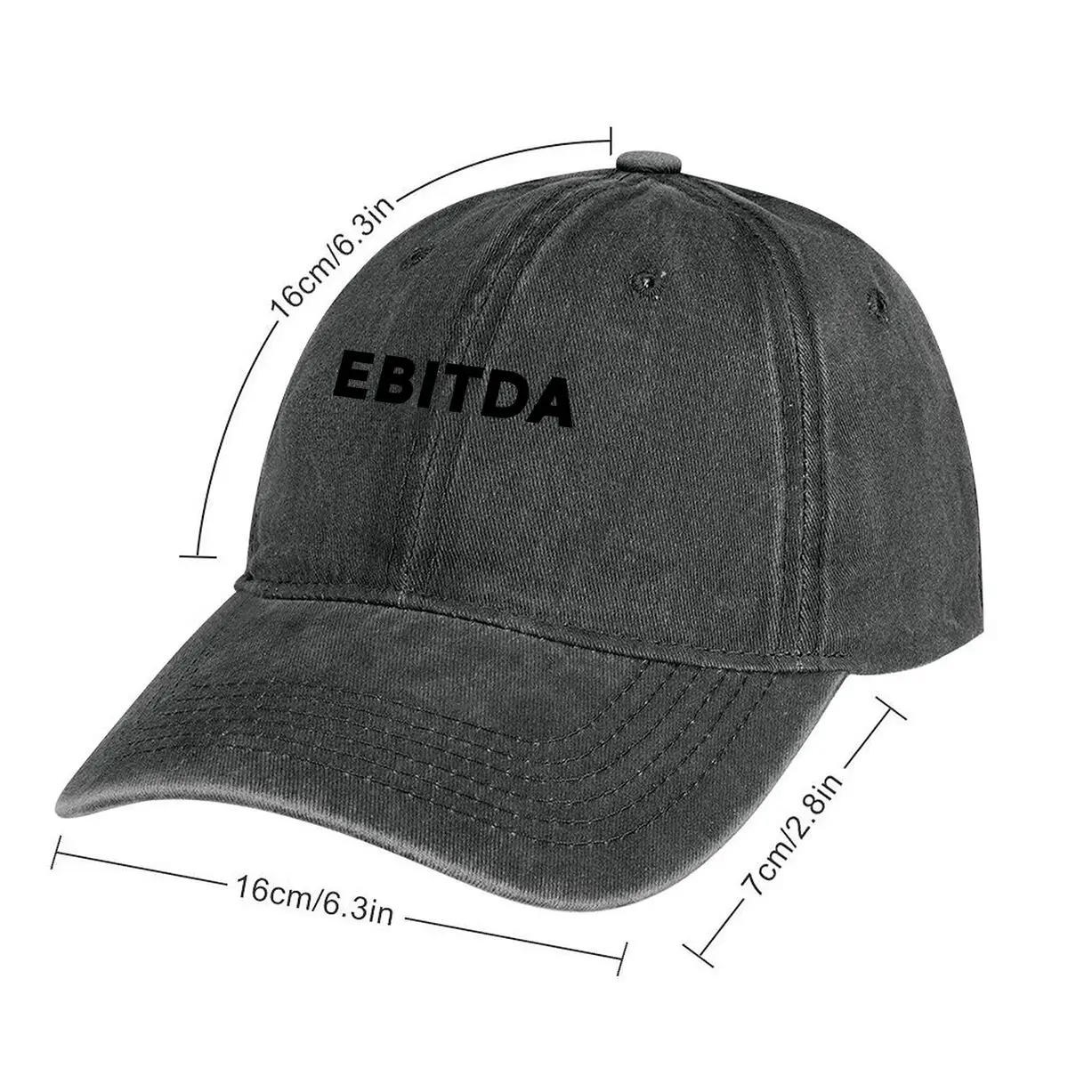 EBITDA Baseballkappe mit Finanztext für Herren und Damen, Distressed Washed Sun Cap, Outdoor-Trainingshut – Detail 2