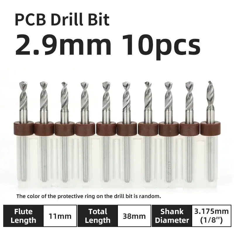 10pcs PCB Drill Bit Set Carbide Micro Drills For Printed Circuit Board 1/8" Fixed Shank Mini CNC Tungsten Steel Bits 0.1-3.175mm image 14