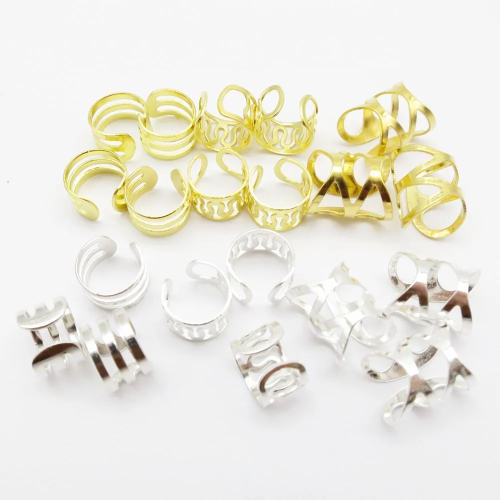 Hair Braid Accessories 100pcs adjustable viking hair dread Braids dreadlock beard Beads cuffs clips for Hair women men accessories