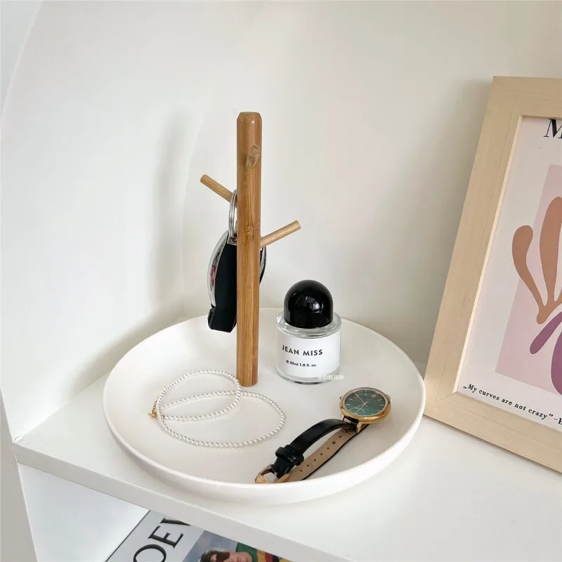 2024 New Nordic Bamboo Tree Branch Storage Tray Living Room Desktop Key Hanger Jewelry Display Frame 2