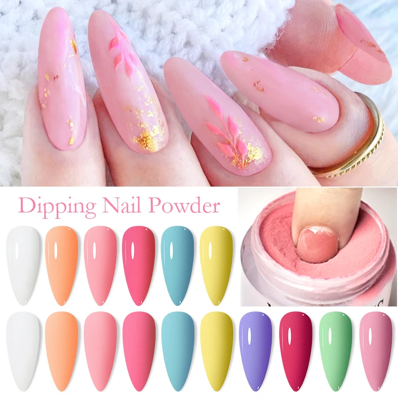 MEET ACROSS Dipping Nails Powder Natural Dry No Lamp Cure Art Decoration Pigment Dust Gel Glitter French Acrylic Nail Art DIY nail powder nail glitter nail pigment nail decoration nail decorations