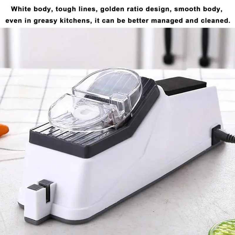 Usb Electric Knife Sharpener Adjustable For Kitchen Knives Tool Knife  Scissor Sharpening White Medium And Fine Grinding Blade - Sharpeners -  AliExpress