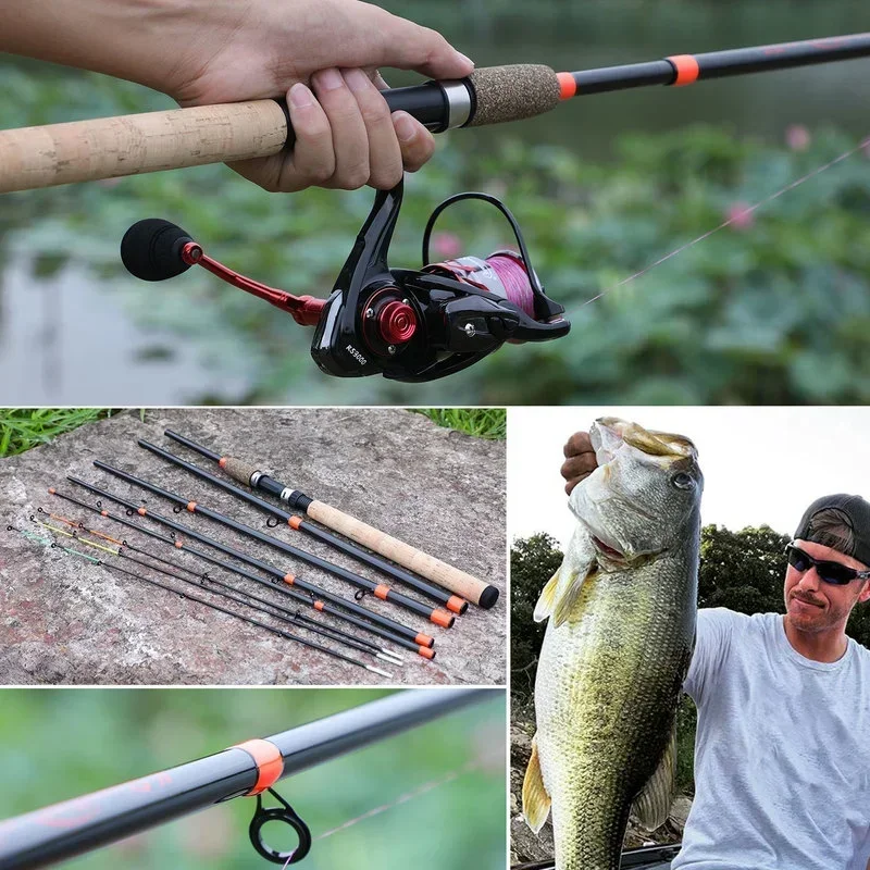 Sougayilang 3M Feeder Fishing Rod 30-120 Lure Weight 6 Section Carbon Fiber  Fishing Rod Spinning Travel Rod Carp Fishing Tackle