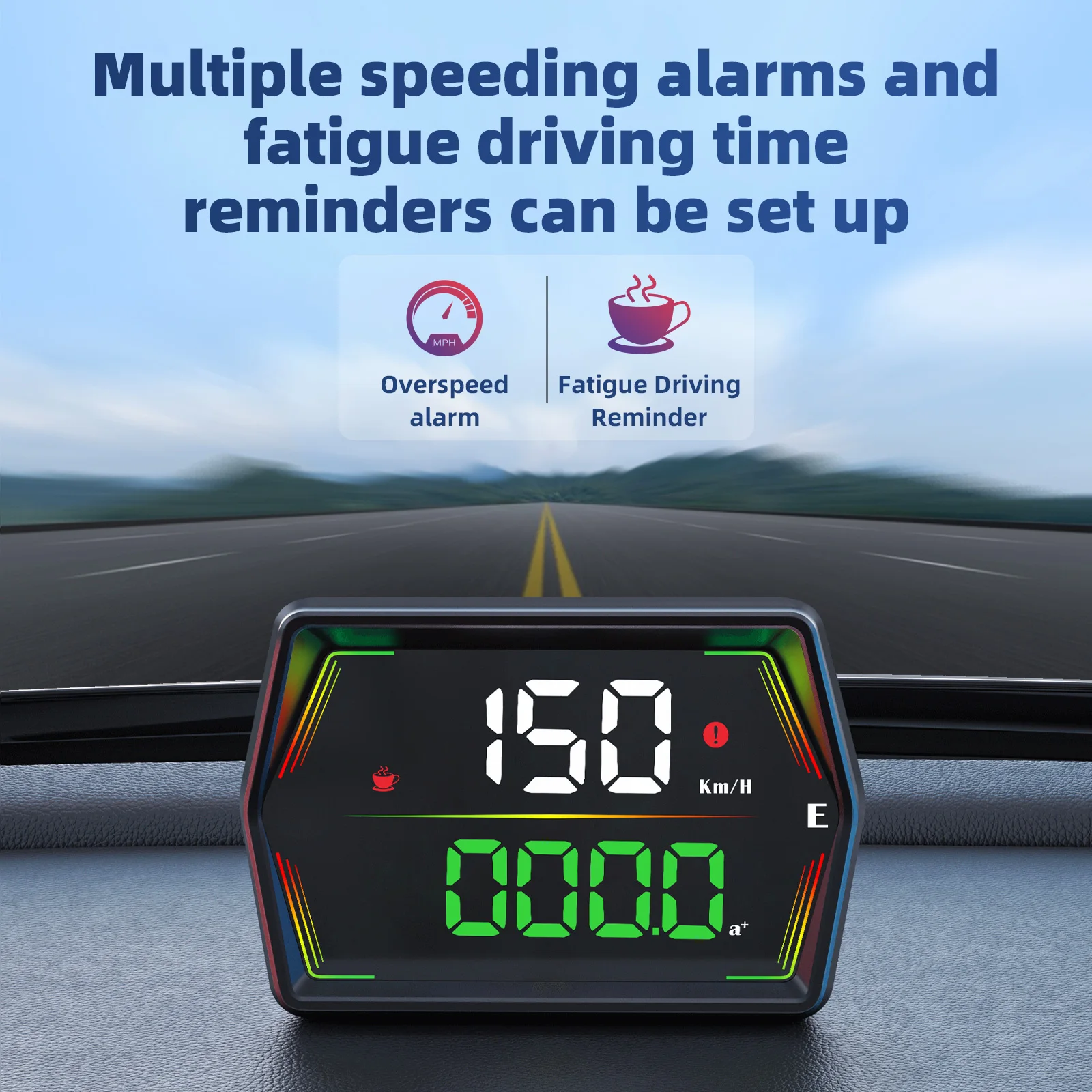 Enhanced Digital GPS Speedometer with Large Display, Compass, Time Display & Overspeed Alarm