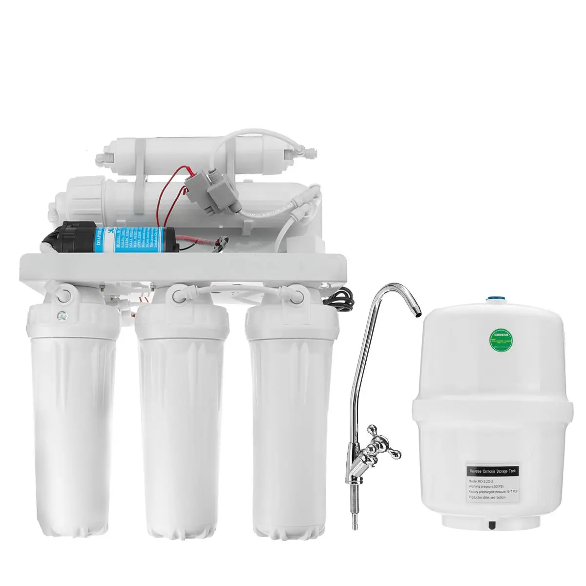 

5 RO Reverse Osmosis System Drinking Water Filter Purifier Kitchen Water Filters Membrane System Filtration With Faucet