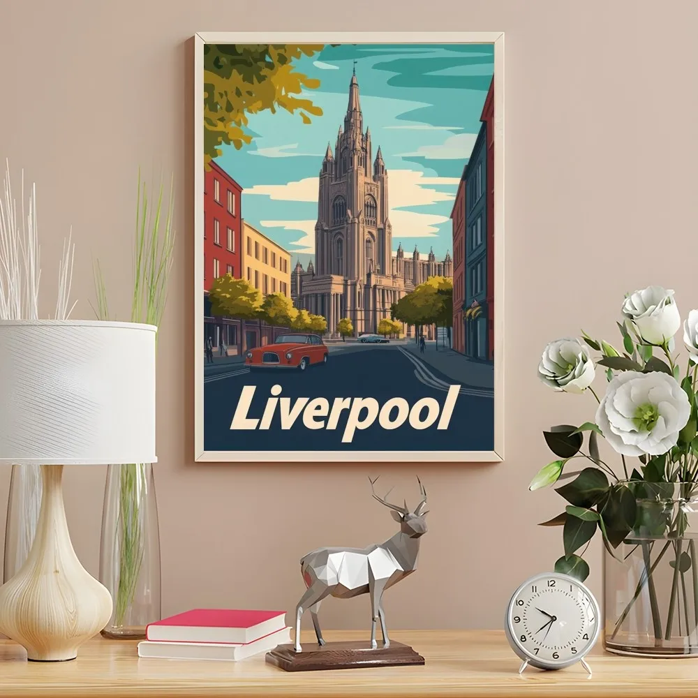 Liverpool Landschaft Kunstdruck Poster Wanddruck Wasserdicht Duschraum Zuhause Schlafzimmer Dekor Geschenk – Detail 17