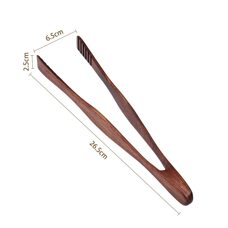 Bamboo Cooking Kitchen Tongs Food BBQ Tool Salad Bacon Steak Bread Cake Wooden Clip Home Utensil