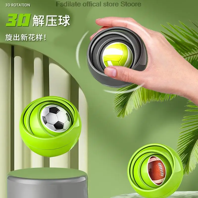 3D Ball toy Infinite Flipping Decompression Ball Fingertip Decompression Gyroscope Toy Puzzle Toy funny gift