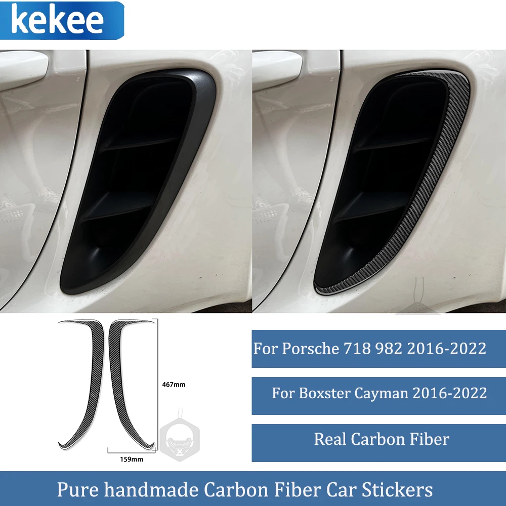 

2 шт., наклейки из углеродного волокна для Porsche 718 982 Boxster Cayman 2016-2022