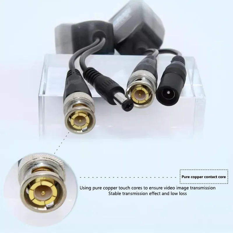 ESCAM 5Pairs(10PCS) Passive CCTV Coax BNC Power 4K Video Balun Transceiver Connectors to RJ45 BNC male for CCTV video Camera