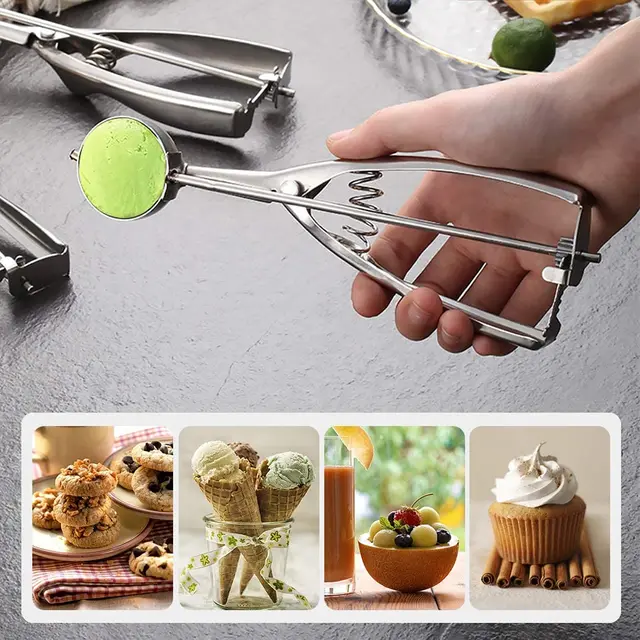 Cupcake Ice Cream Scoop Cookie Scoop Spoon Cake Batter Pushed Dispensing  Spoon Cake Biscuit Decorating Kitchen Baking Tool - AliExpress