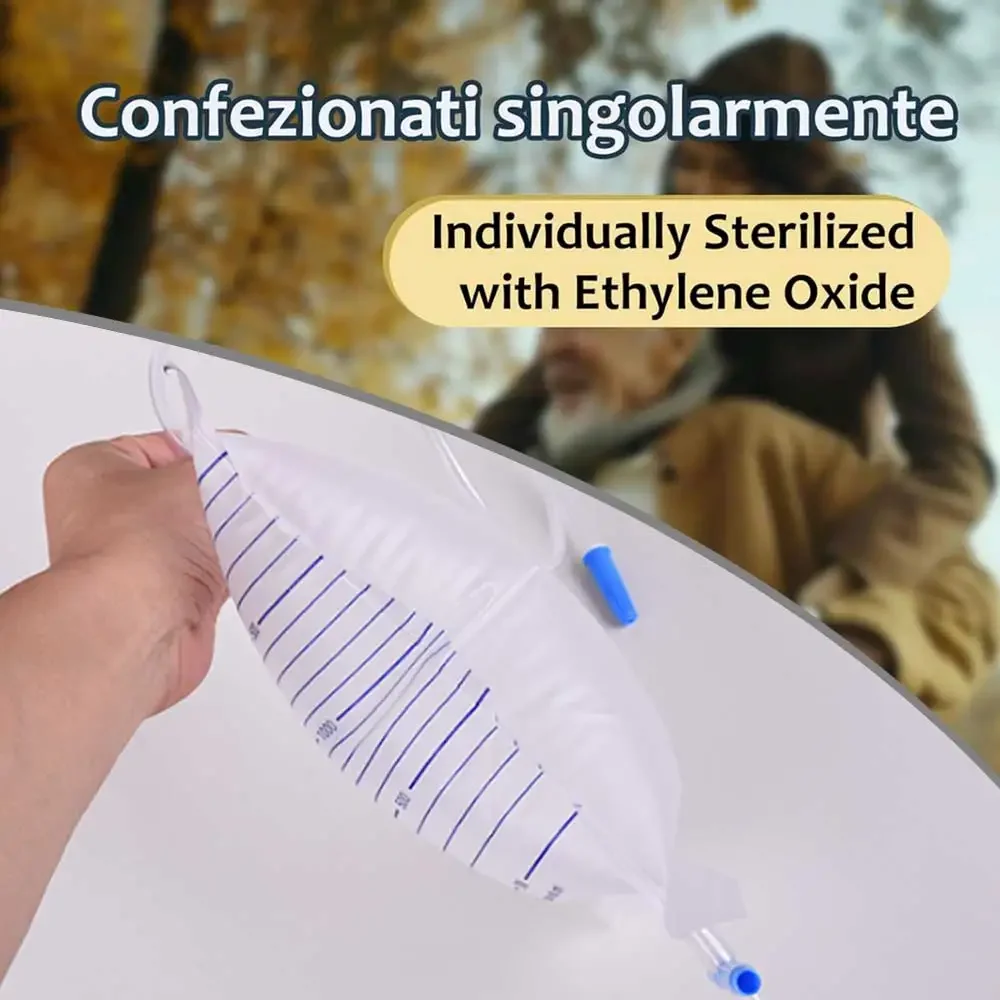 2000ml Disposable Urine Bag Unisex Anti-reflux with External Catheter Medical Urine Collector Drainage Pack Urinary Incontinence