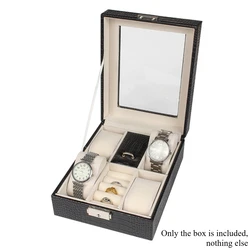 Elegant PU Leather Travel Jewelry Organizer Box - Ring, Earring, Bracelet Storage Case Gift (Black)