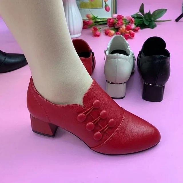 Женские дизайнерские ботинки на прочном каблуке 5