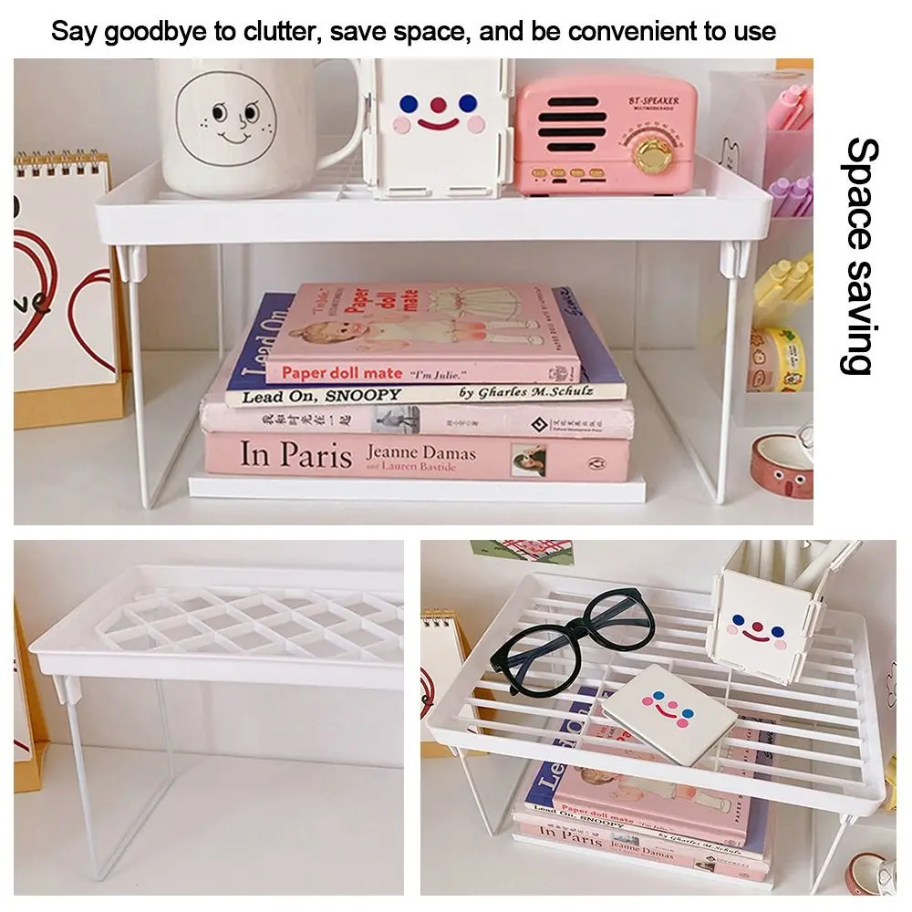 

Useful Makeup Washroom Cabinet Basket Folding Storage Rack Desktop Organizer Decorative Shelf Organizer
