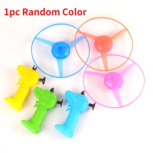 Funny Dinosaur Spinning Luminous Pull Wire Flying UFO LED Light Handle Flash Flying Toys for Kids Outdoor Game 1PC Random Color 2