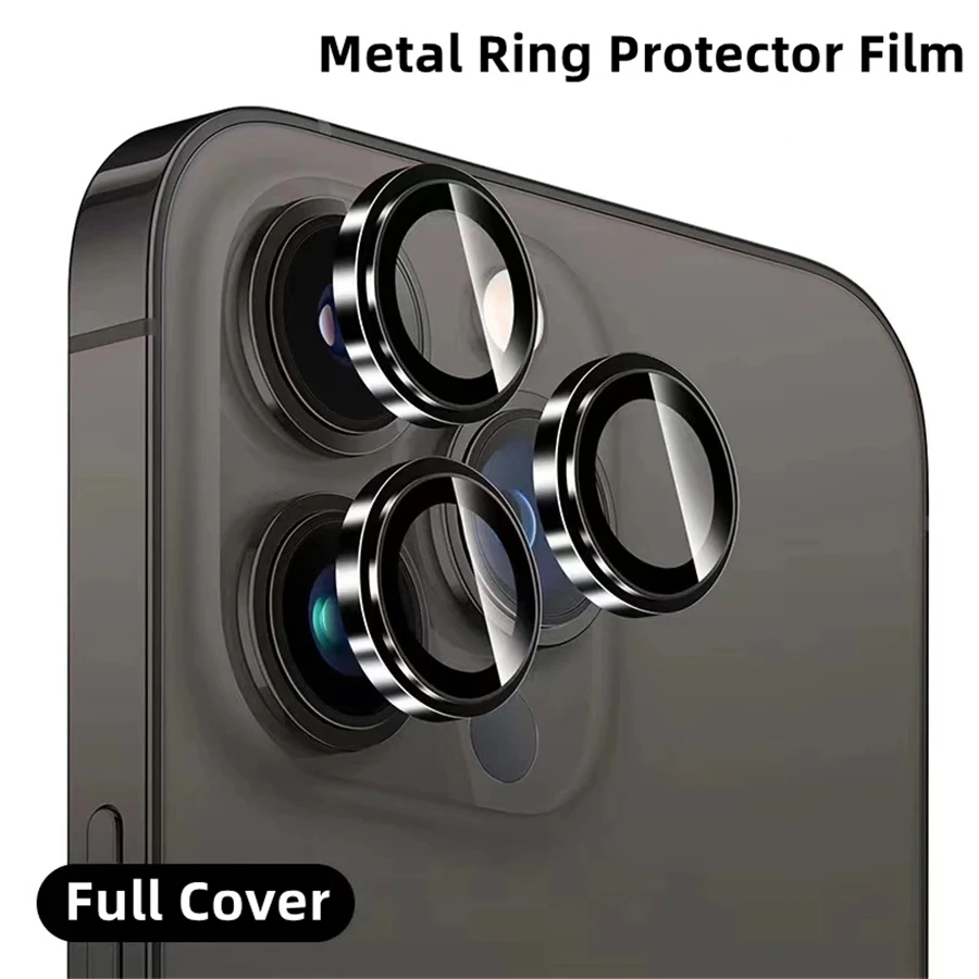 Premium Titanium Camera Protector with Tempered Glass Lens Cover Cap