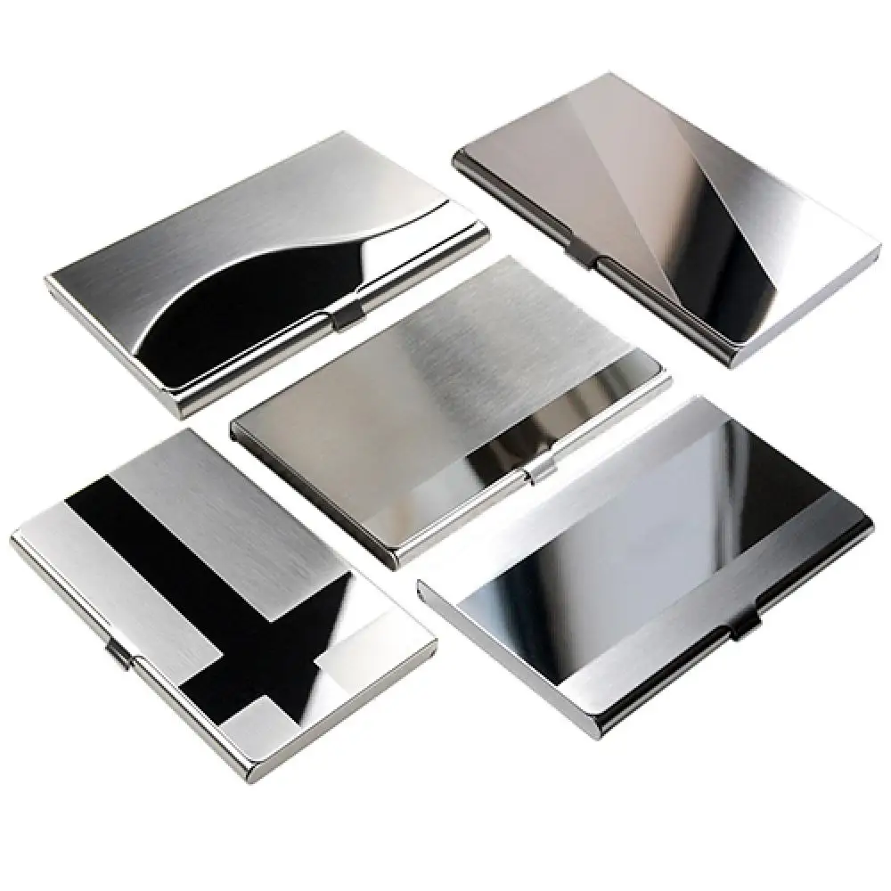 

Chic Stainless Steel Business Card Holders Place Card Holder CreditCard Men Wallet Pocket Box Business Credit ID Cards Holder