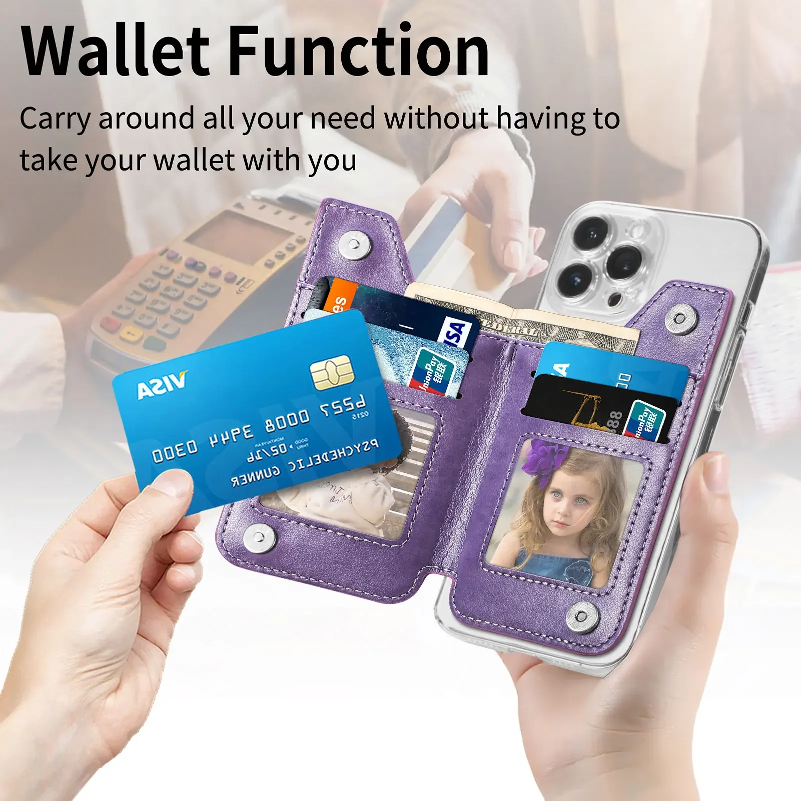Universal Cell Phone Card Slot Wallet Case and Holder