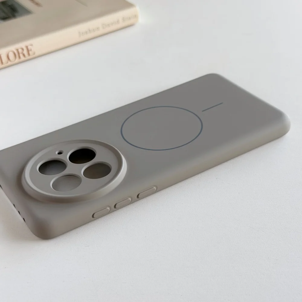 Premium Frosted Silicone Magnetic Phone Case with Wireless Charging Compatibility