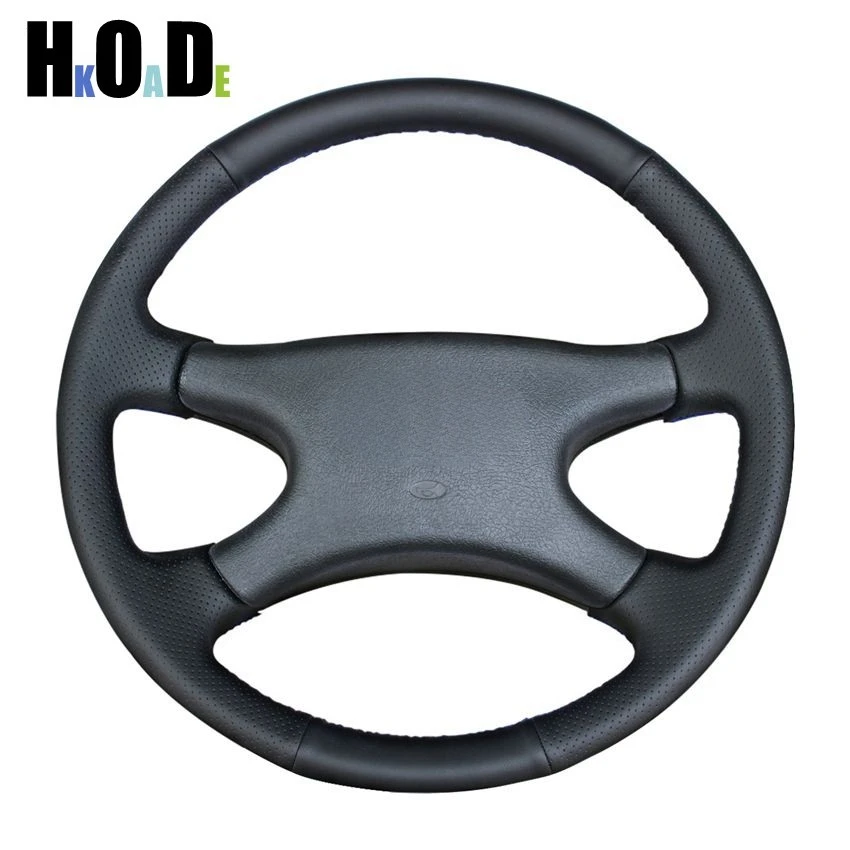 

DIY Hand-stitched Steering Wheel Cover Black Artificial Leather Car Steering Wheel Cover for Lada Niva 2006-2017 2107 1997-2012