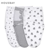 0-3M Newborn Baby Swaddle Wrap 100% Cotton Baby Sleeping Bag Stars Elephant Diaper Cocoon Swaddle Blanket Receiving Blankets 1