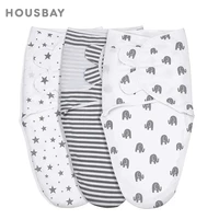 0-3M Newborn Baby Swaddle Wrap 100% Cotton Baby Sleeping Bag Stars Elephant Diaper Cocoon Swaddle Blanket Receiving Blankets 1