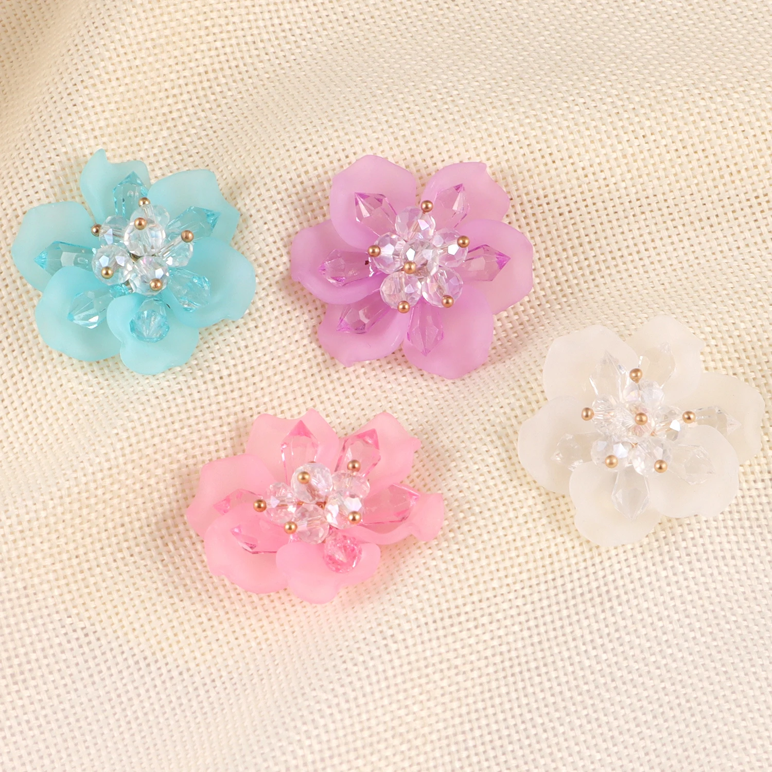 꽃 장미 진주 크리스탈 페타 꽃 패치, 의류, 모자, 가방, 헤어 클립, DIY 장식 액세서리, 바느질, 2 개