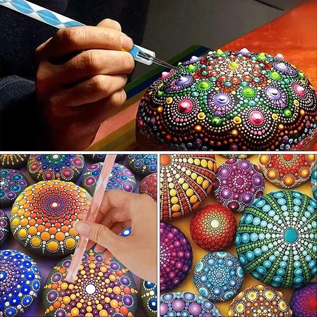 Mandala Dotting Tools Set For Painting Rocks,Painting Rocks Dot Kit, Rock  Stone Painting Pen Polka