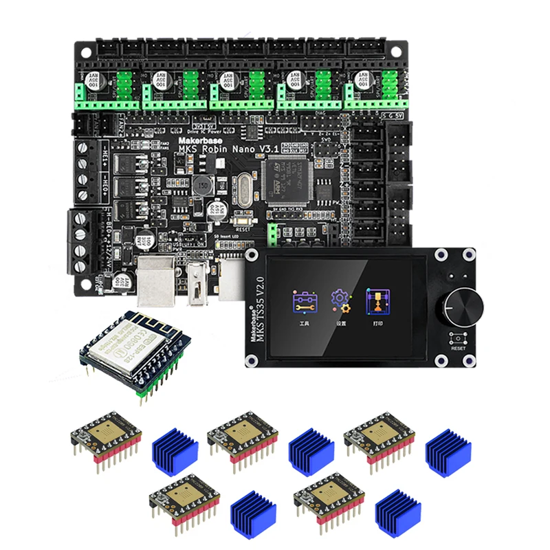 Makerbase Mks Robin Nano V3.1 Placa de Controle da Impressora 3d Placa-mãe Ts35 Tft Tela Toque Compatível com A4988 Tmc2209