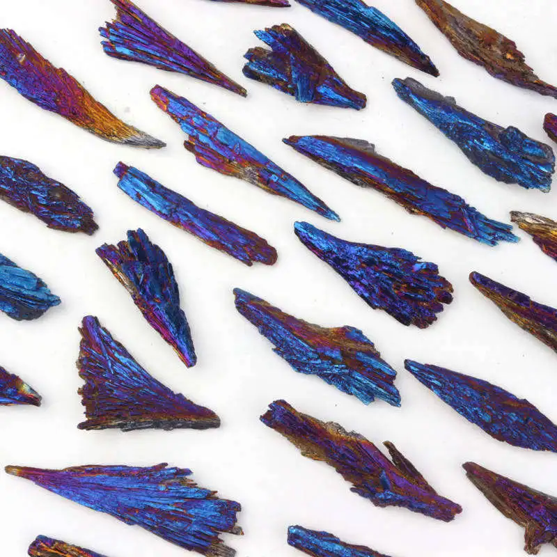 5-10g Raw Natural Rainbow Kyanite Titanium Quartz Crystal Cluster VUG Peacock Feather Mineral Specimen Healing Stone Home Decor 3