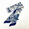 Korean Spring New Cashew Fruit Flower Women's Versatile Twill Wrapping Bag Handle Ribbon Hair Band Small Scarf Scarf Headband 1
