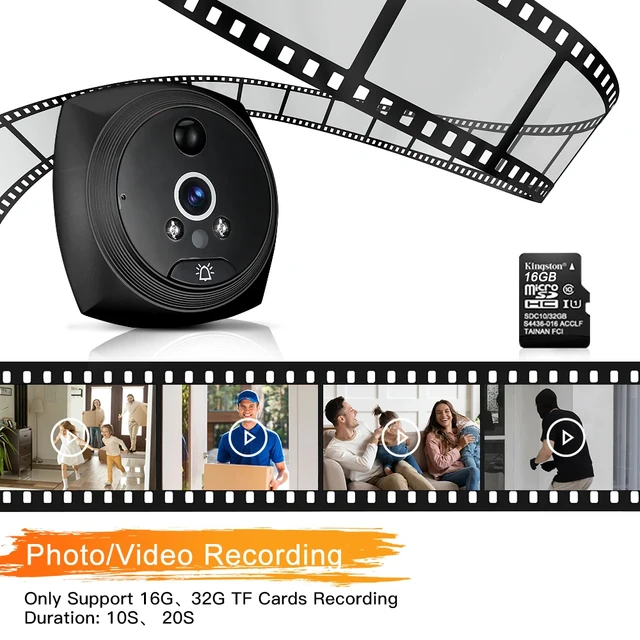 4.5 Inch 1080P Digital Door Viewer Smart Home Peephole Doorbell Camera PIR Motion Detection Night Vision Video Doorbell 6