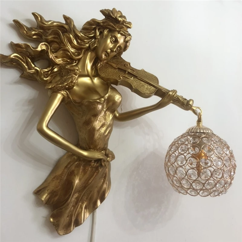 

Nordic Creative Crystal Wall Lamp LED Gold Luxury Decor Bedside Lamp Living Room Bedroom Background Wall Light Indoor Lighting