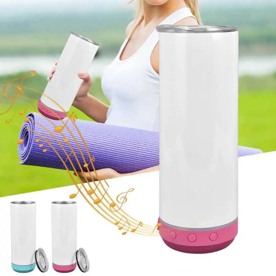 Sublimation Speaker Bottle Portable Detachable Insulated 20oz Bluetooth
